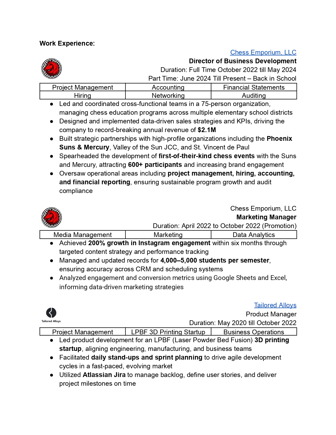 Resume Page 3